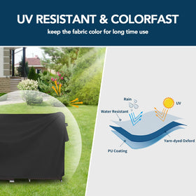 Waterproof backing and sealed seams on Easy-Going cover keep furniture dry.