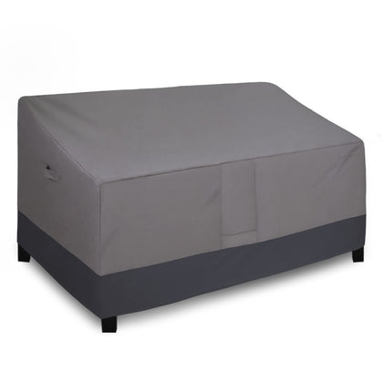 Easy-Going waterproof outdoor couch cover on a three-seater sofa, rain protection.