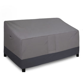 Easy-Going waterproof couch cover front view in gray for year-round protection.