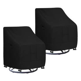 Easy-Going waterproof outdoor swivel chair cover protects a 30W x 34D x 38.5H chair from rain and sun.
