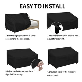 Easy-Going weatherproof cover keeps outdoor furniture dry after rain.