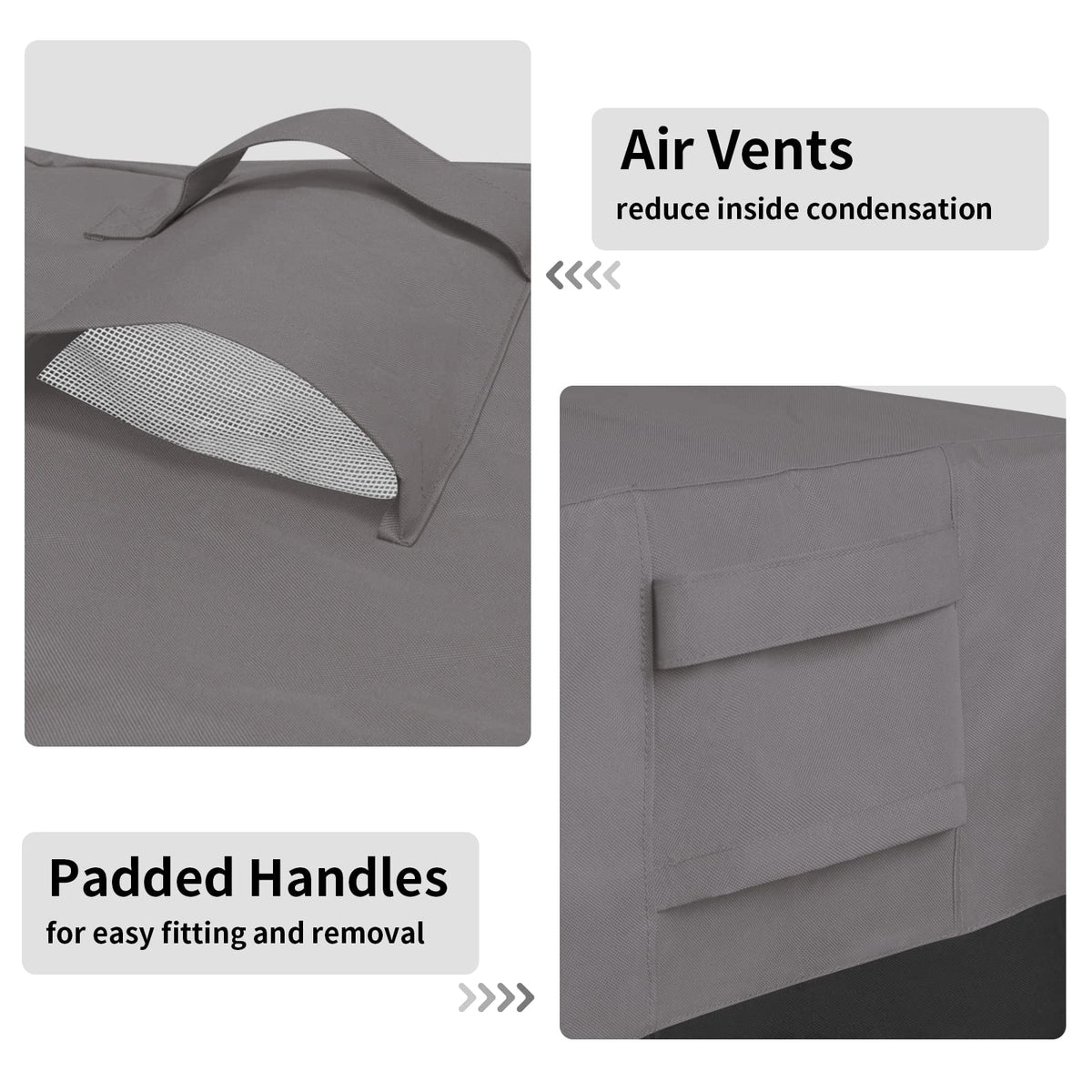 Easy-Going cover with wind-secure buckles around legs.