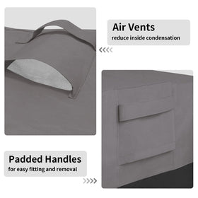 Easy-Going cover with wind-secure buckles around legs.