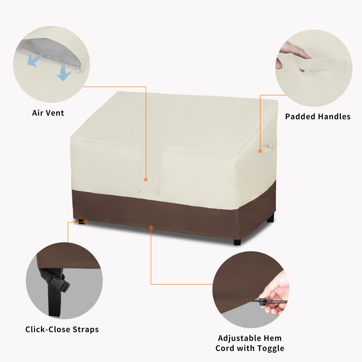 Cover secured with four click-close straps on a breezy day