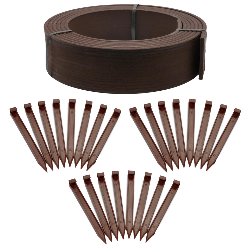 EasyFlex brown 4-inch edging 40 ft coil for clean landscape borders
