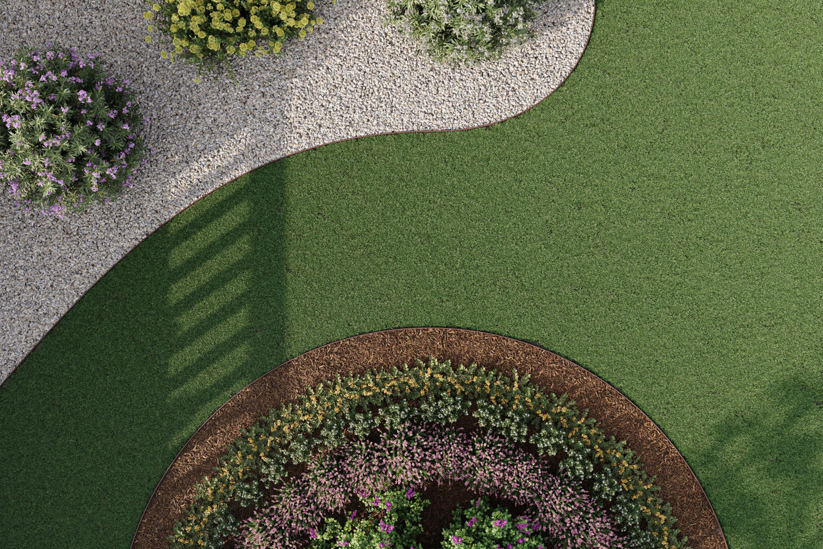 Brown border definition using EasyFlex for crisp flower beds