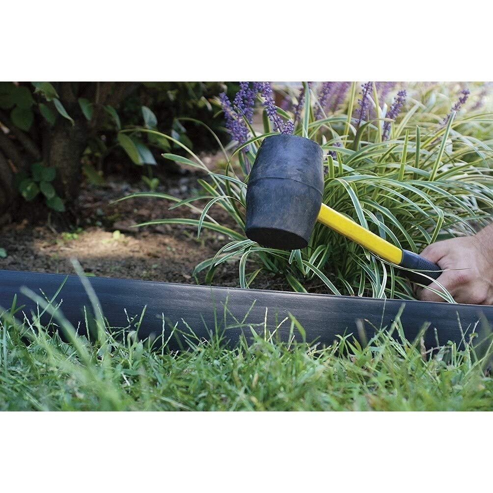 1-2 inches of EasyFlex edging visible above ground for a crisp line.