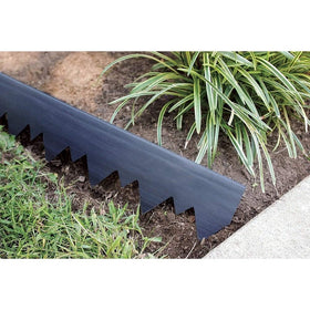 EasyFlex edging installation showing straight edge along flower bed.
