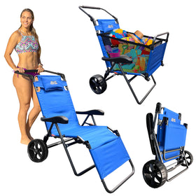 EasyGo Beach Cart Chair in cart mode for easy gear transport