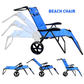 EasyGo Beach Cart Chair showing five-position recline for customizable comfort
