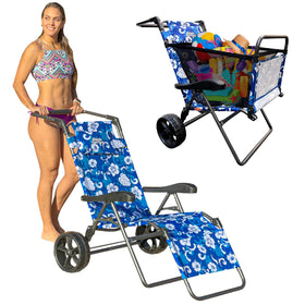 EASYGO BEACH CART CHAIR showing full cart setup for beach gear