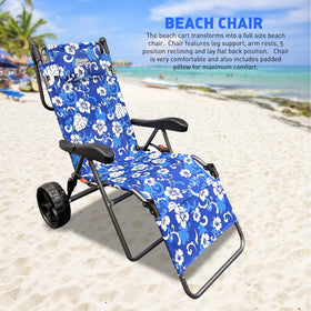EASYGO BEACH CART CHAIR tilted handle aids sand navigation