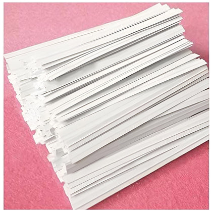 Easytle 1200pc 5-inch white paper twist ties seal bread bags for freshness