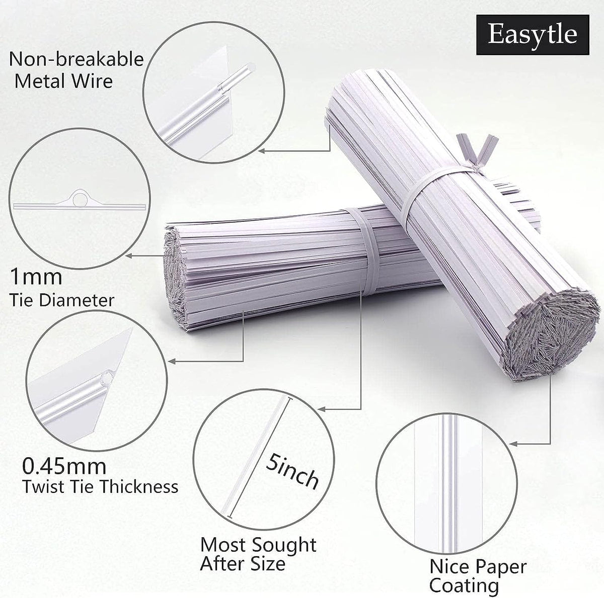 Easytle twist ties with strong wire core stay durable during use
