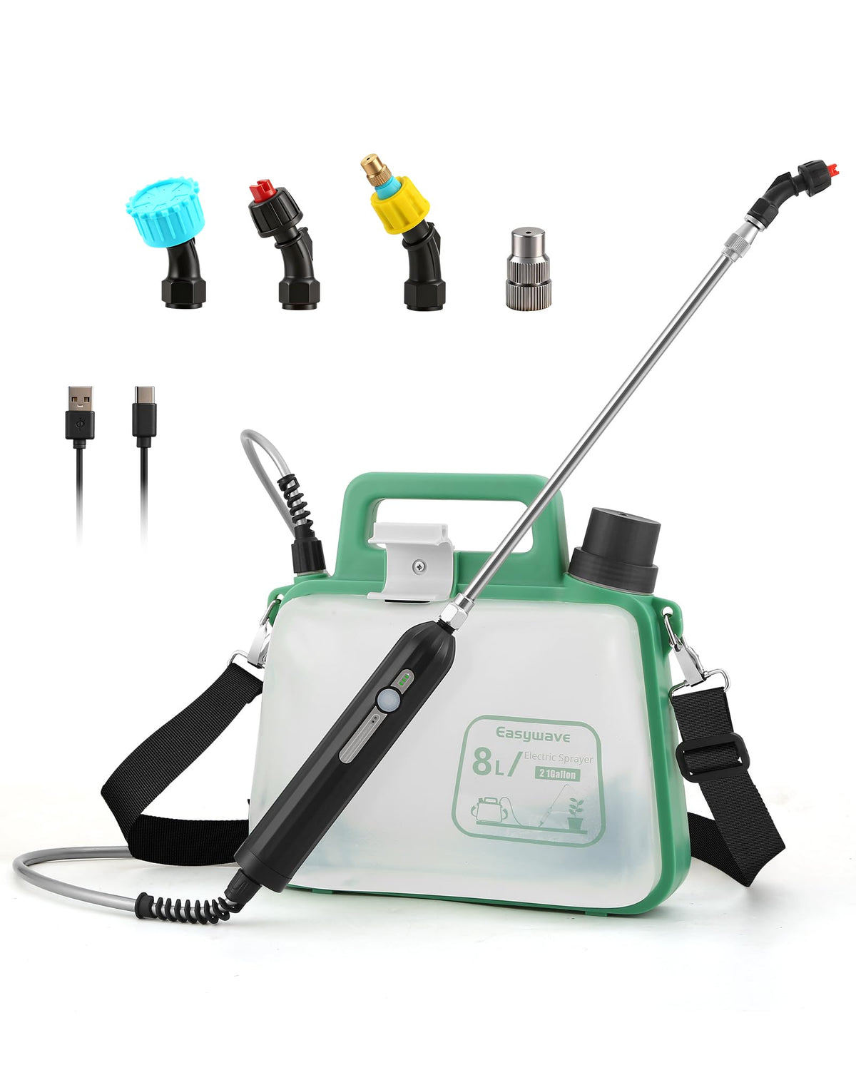 Easywave sprayer with an 8L tank for extended yard coverage