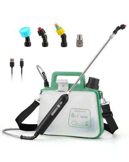 Easywave sprayer with an 8L tank for extended yard coverage