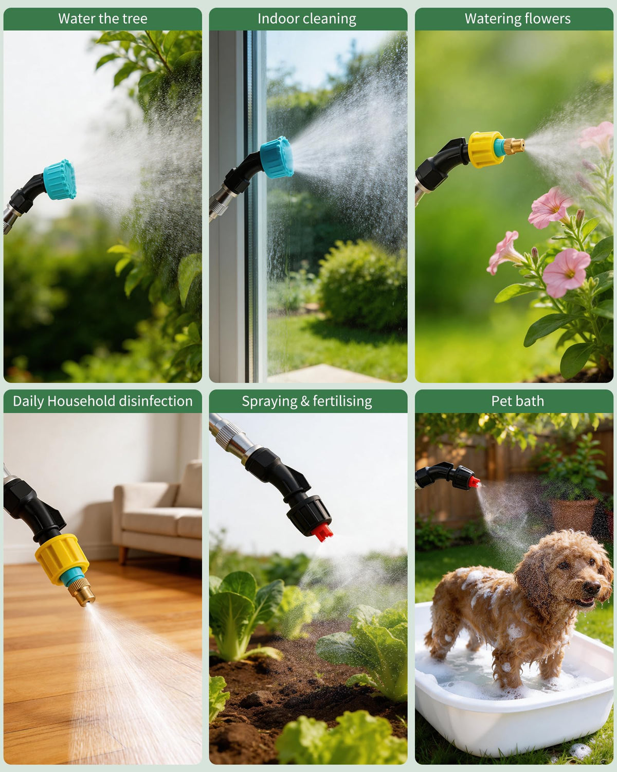 Easywave multi-function outdoor sprayer set up for watering and cleaning