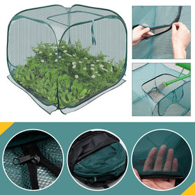 Top zip on EATAKWARD protector for easy watering without removal