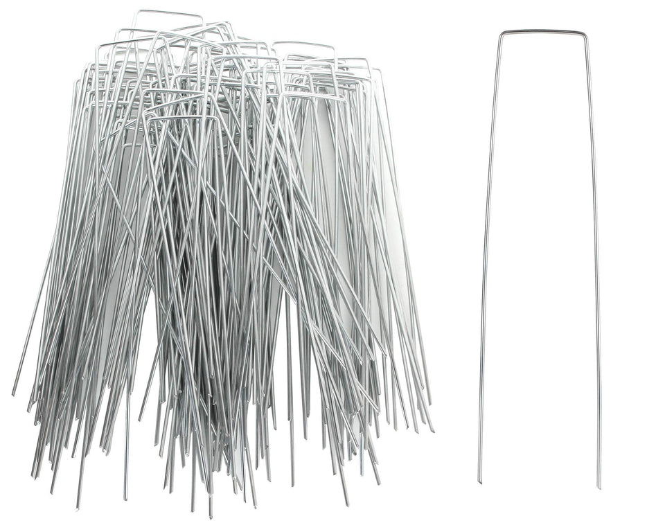 EATHEATY 8-inch galvanized stake pack securing garden edges and tubes.
