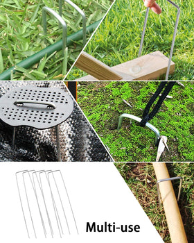 EATHEATY stake stabilizes landscape fabric and ground sheets.