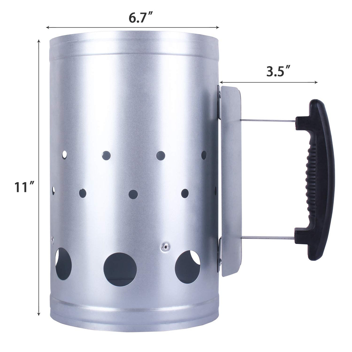 Eau large charcoal chimney starter open canister showing coal chamber