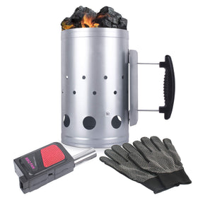Eau large charcoal chimney starter top view for fast, chemical-free ignition