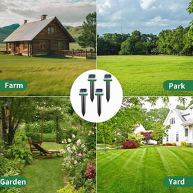 Garden in action with pests deterred by ultrasonic vibrations.