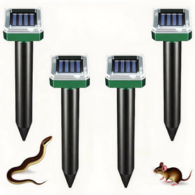 Eavkoar solar-powered repellent spikes in soil protect your garden from burrowing pests.