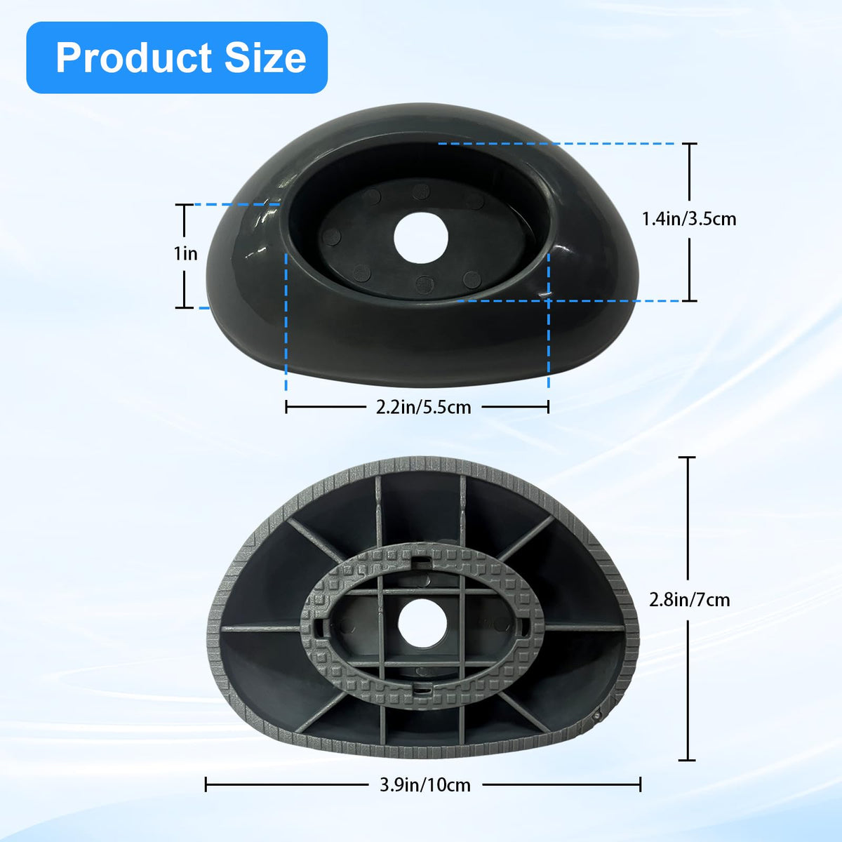 EAYBOMC footing cap replacement fits OEM dimensions for Bestway frames.