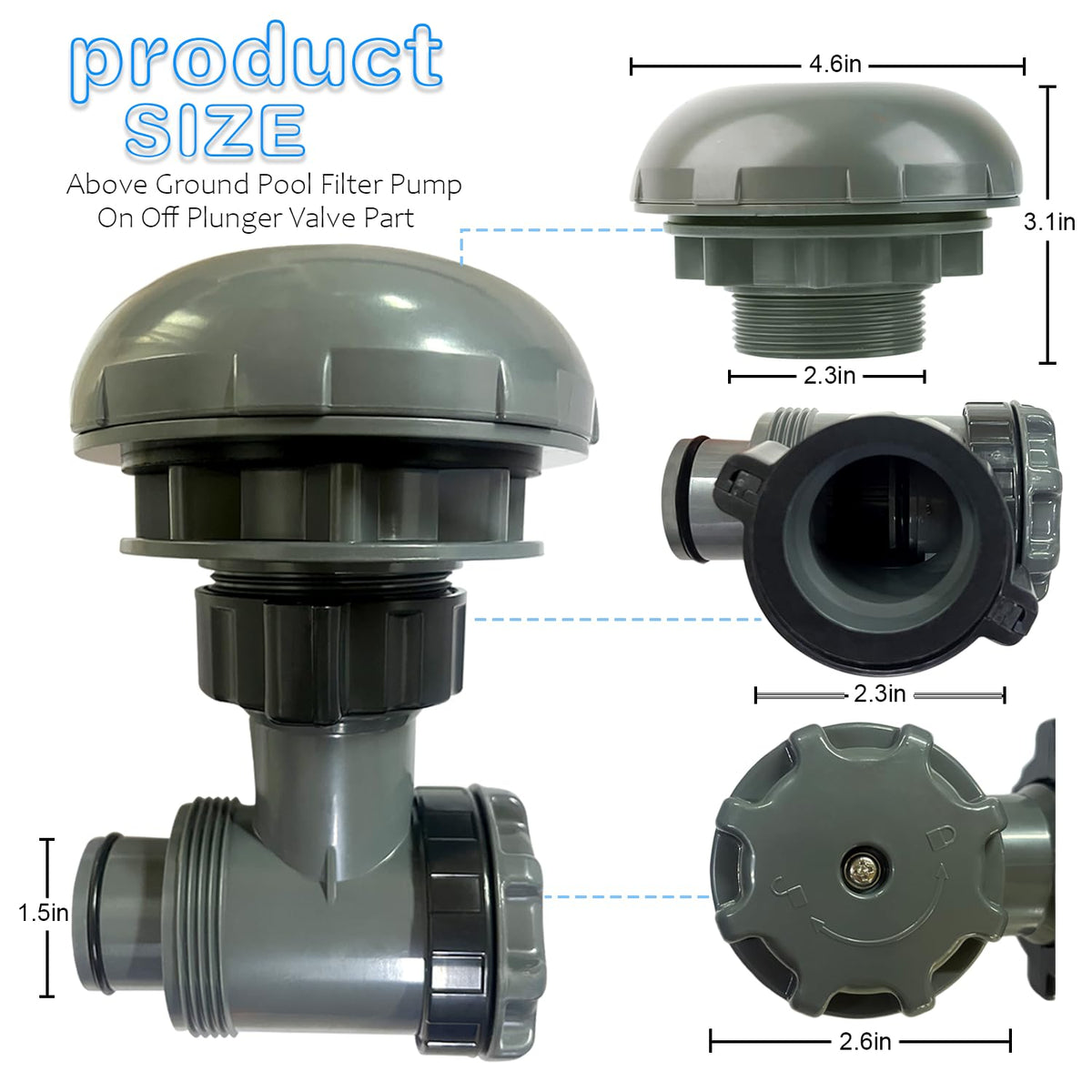 EAYBOMC Pool valve kit includes valve and inlet strainer for easy setup