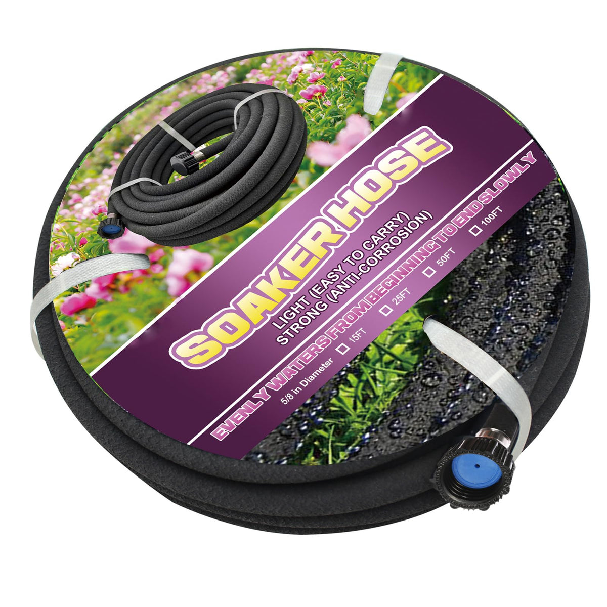 Eazazy Short Soaker Hose 15ft water-dispersion for even garden irrigation