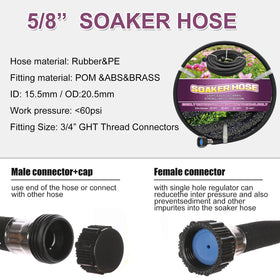 Durable connectors on Eazazy soaker hose prevent leaks during use.