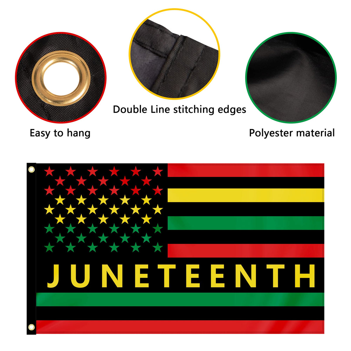 EBaokuup African American flag at gate or patio, durable for outdoors.