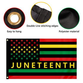 EBaokuup African American flag at gate or patio, durable for outdoors.
