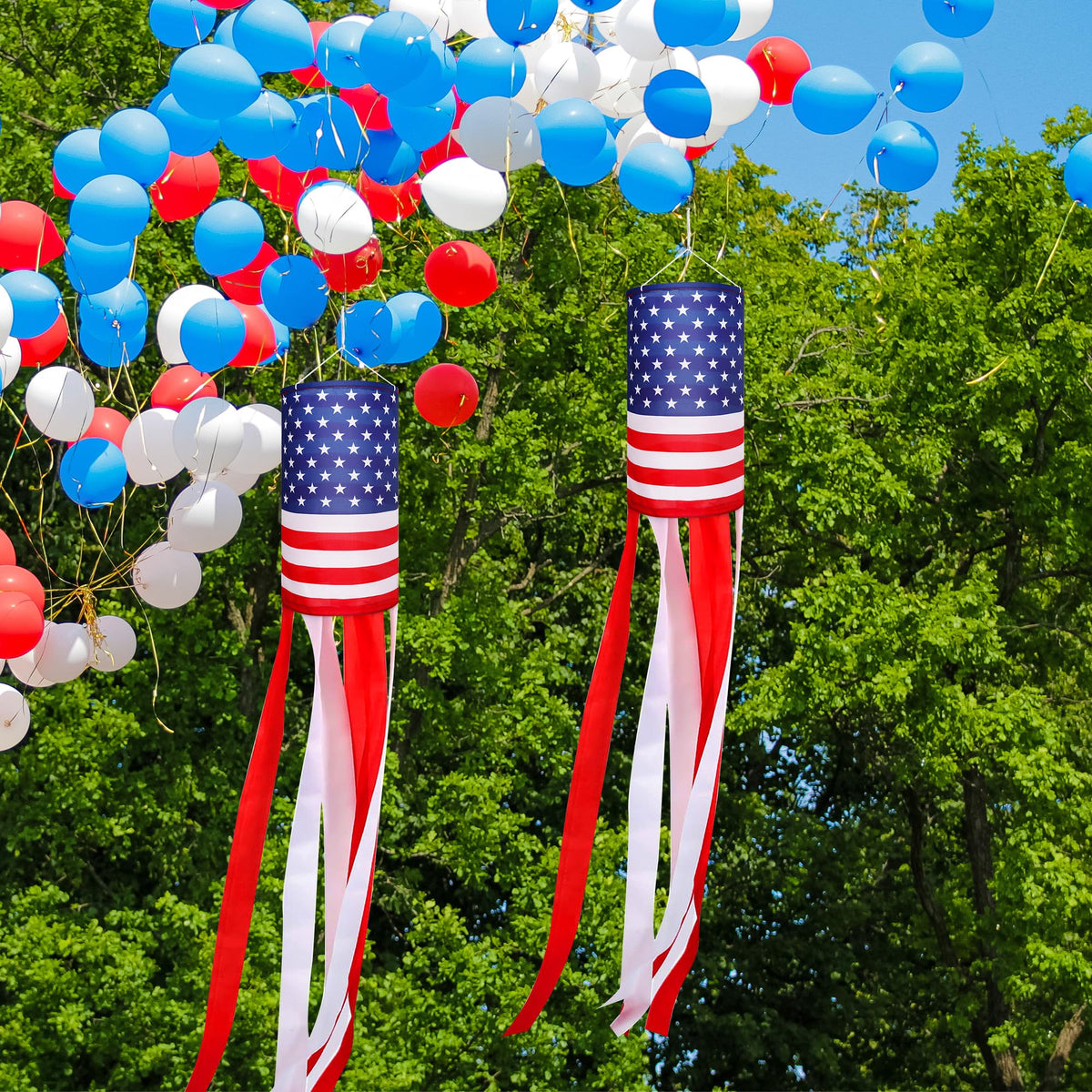 EBaokuup 40 inch windsock brightens doorway during Memorial Day