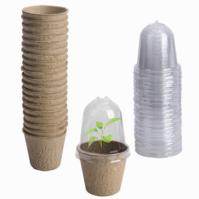 EBaokuup biodegradable nursery pots with humidity dome for eco-friendly seed starting.