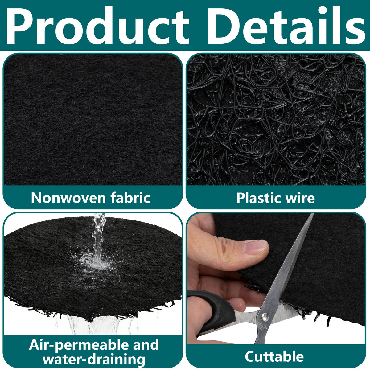 EBaokuup black fabric inserts guard soil while fitting most planters