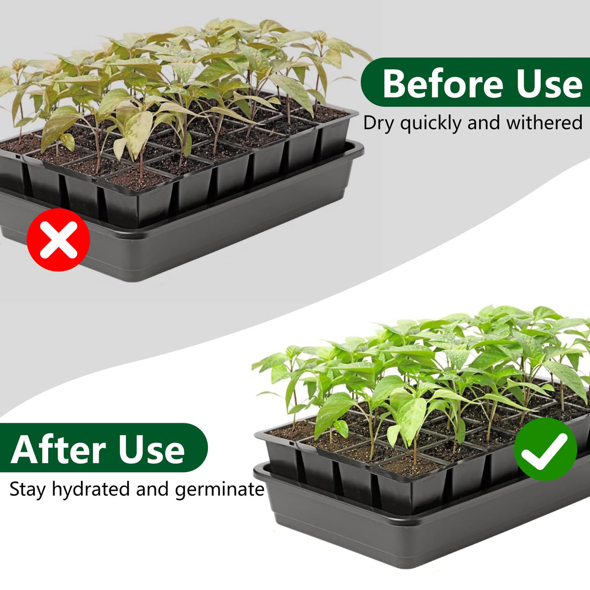 Durable felt capillary mats are reusable for multiple gardening seasons.