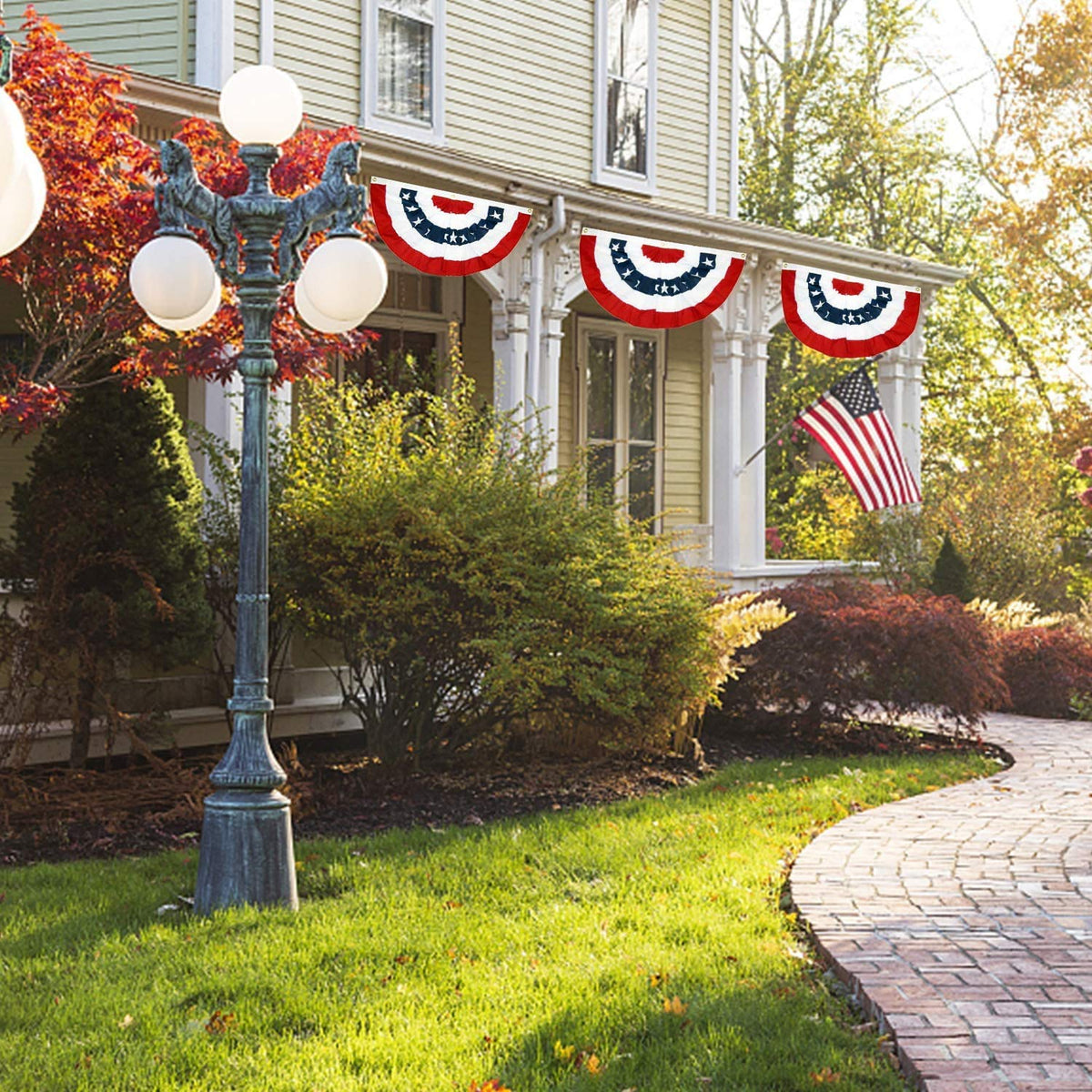 EBaokuup 8-piece patriotic bunting set ready for quick setup and display