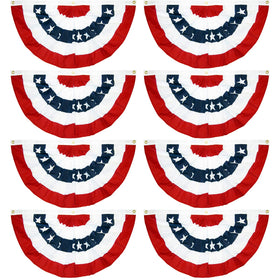 EBaokuup patriotic pleated fan close-up showing durable stitching for outdoor use