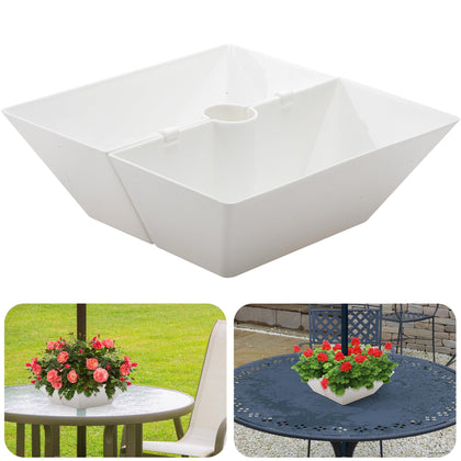 EBaokuup umbrella planter around pole securely fits patio tables for outdoor setups.