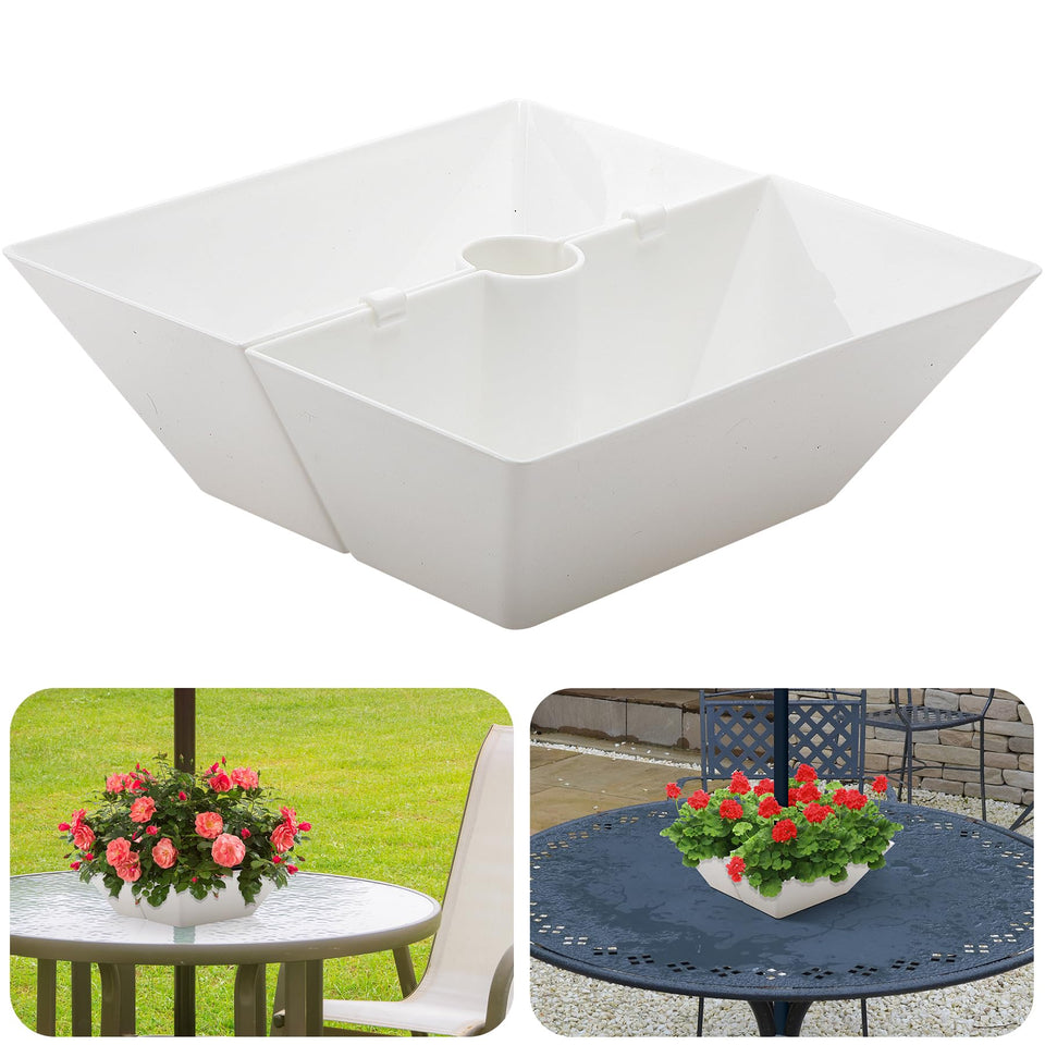 EBaokuup umbrella planter around pole securely fits patio tables for outdoor setups.