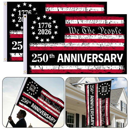 EBaokuup USA 250th anniversary flag for porch display, featuring a vivid retro design.