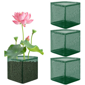 EBaokuup aquatic plant bags in 7-inch mesh pot promote root oxygenation.
