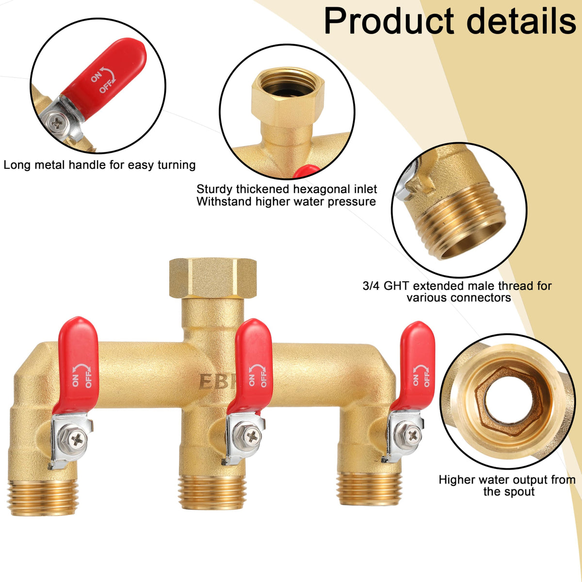 EBH brass faucet adapter delivers full flow for efficient gardening