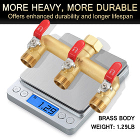 EBH UV-resistant brass splitter endures sun exposure during outdoor use