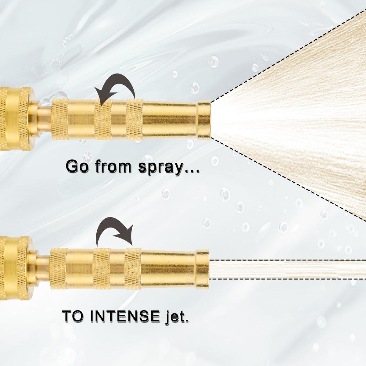 EBH comfort grip with shut-off valve for precise flow control.
