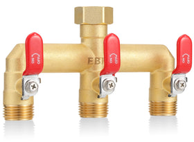 EBH garden hose splitter three-way brass design for durable outdoor watering