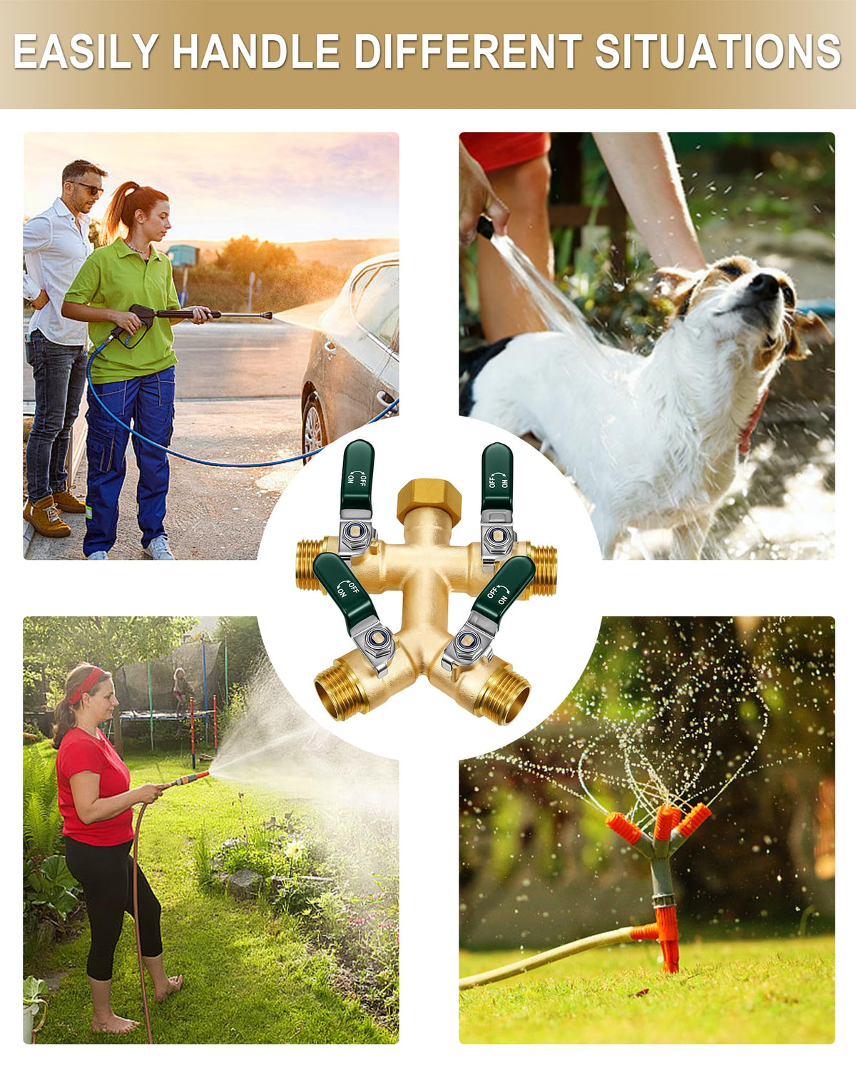 EBH heavy-duty brass body withstands pressure and weather for long life.