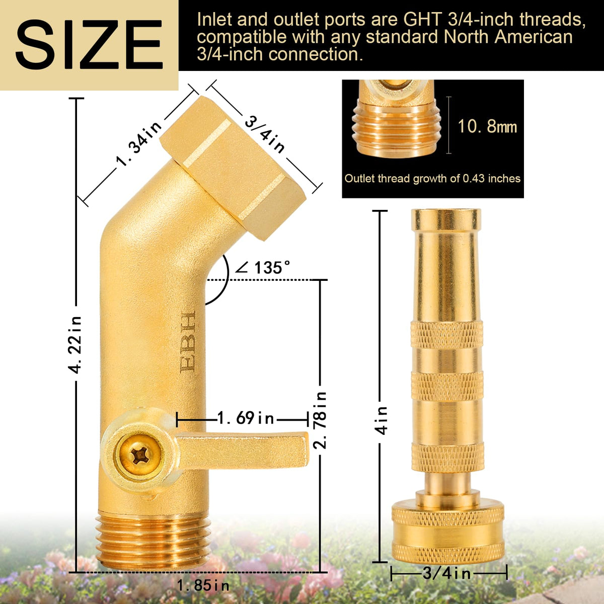 EBH nozzle in high-pressure jet pattern for powerful cleaning.